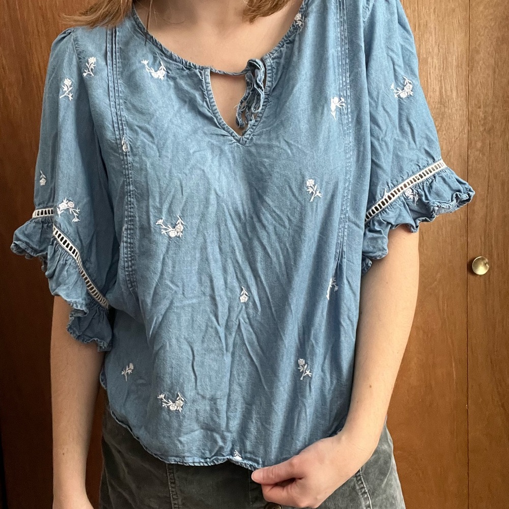 Lauren Conrad Denim Blouse